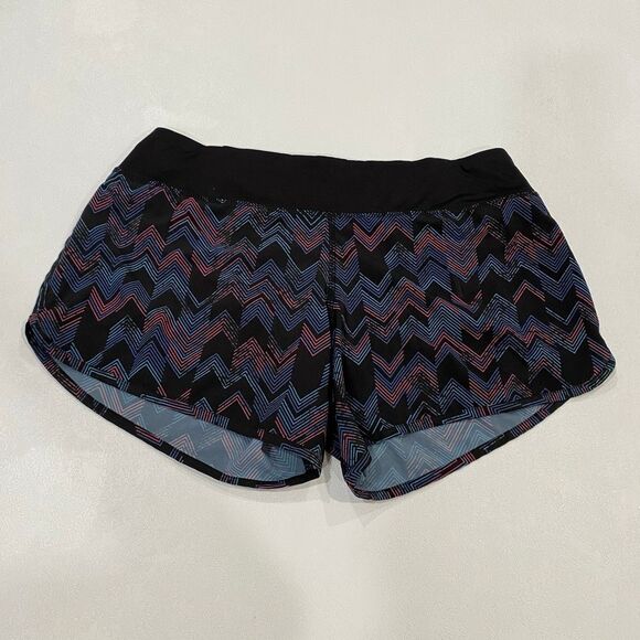 Rabbit Running Shorts Multicolor Zig Zag Print Black Size Medium - Picture 1 of 7